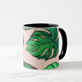 Monstera Plant Pot Pattern Art Mok (Voorkant rechts)