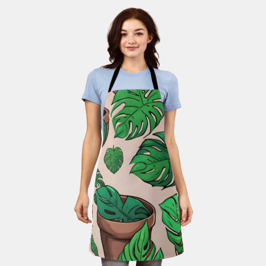 Monstera Plant Pot Pattern Art Schort (Gedragen)