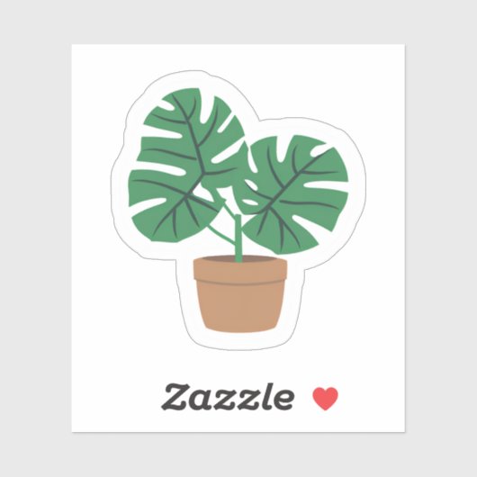 Monstera-Plant | Schattige groen Plant Sticker (Vel)