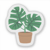 Monstera-Plant | Schattige groen Plant Sticker (Voorkant)