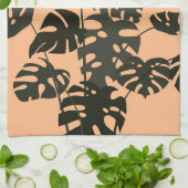 Monstera Plant Zwitserse kaasbladeren gepersonalis Theedoek (Gevouwen)