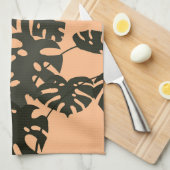 Monstera Plant Zwitserse kaasbladeren gepersonalis Theedoek (Quarter Fold)