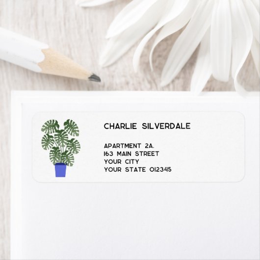 Monstera Return-adres Etiket (Insitu)