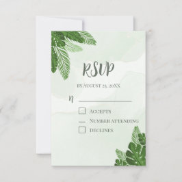 Monstera RSVP Kaart Tropisch Groen Lichtgroen