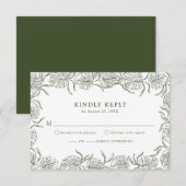 Monstera RSVP-kaarten RSVP Kaartje (Voorkant / Achterkant)