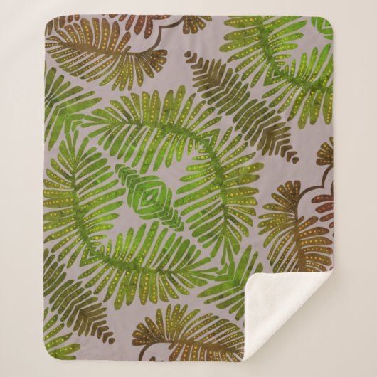 Monstera Sherpa Deken (Voorkant)