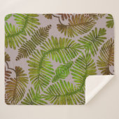 Monstera Sherpa Deken (Voorkant (horizontaal))
