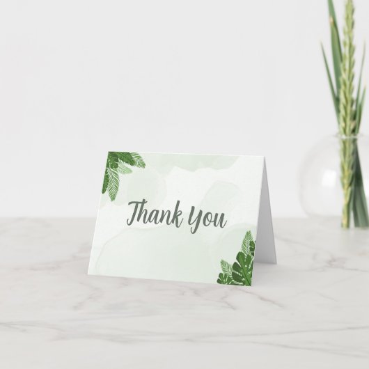 Monstera Shower Bedankkaart Tropisch Groen (Voorkant)