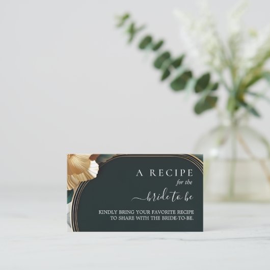 Monstera Smaragd Groen en Goud Vrijgezellenfeest Informatiekaartje (Staand voorkant)