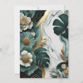 Monstera Smaragd Groen en Goud Vrijgezellenfeest Kaart (Achterkant)