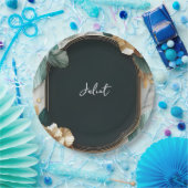 Monstera Smaragd Groen en Goud Vrijgezellenfeest Papieren Bordje (Feest)