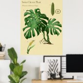 Monstera Swiss Cheese Botanical Poster (Thuiskantoor)