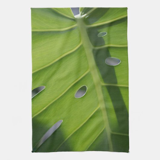 Monstera Swiss Cheese Plant Green Dish Theedoek (Verticaal)