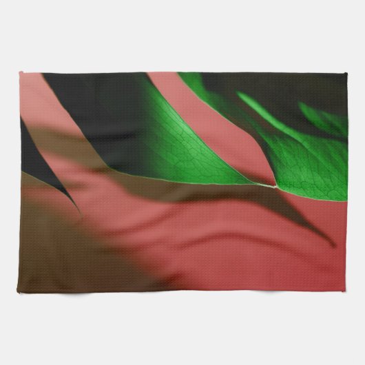 Monstera Swiss Cheese Plant red green Dish Theedoek (Horizontaal)