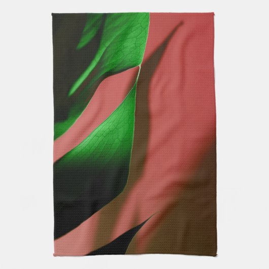 Monstera Swiss Cheese Plant red green Dish Theedoek (Verticaal)