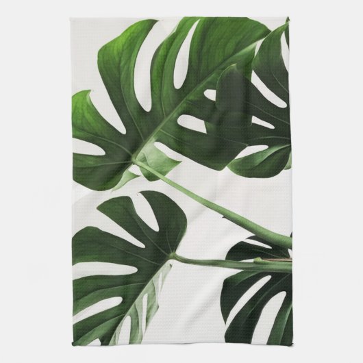 Monstera Swiss Cheese Plant Tropical Dish Theedoek (Verticaal)