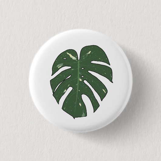 Monstera Thai Constellation Ronde Button 3,2 Cm (Voorkant)