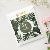 Monstera Tropical Faux Gold Splash Bedankzakje (Gezegeld)