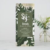 Monstera Tropical Faux Gold Splash - Gegevens Kaart (Staand voorkant)