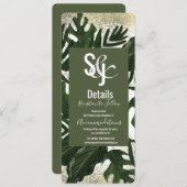 Monstera Tropical Faux Gold Splash - Gegevens Kaart (Voorkant / Achterkant)