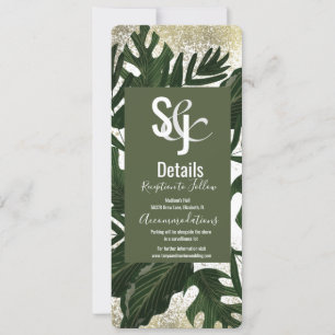 Monstera Tropical Faux Gold Splash - Gegevens Kaart