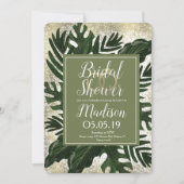 Monstera Tropical Faux Gold Splash Vrijgezellenfee Kaart (Voorkant)