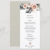 Monstera Tropical Flower Wedding Menu (Voorkant / Achterkant)