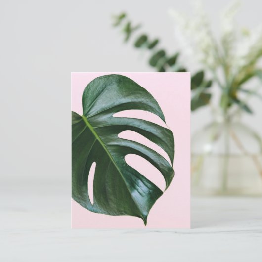 Monstera Tropical Leaf Briefkaart (Staand voorkant)