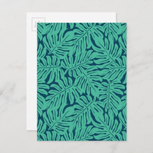 Monstera Tropical Leaf Pattern Briefkaart (Voorkant / Achterkant)