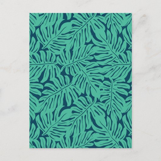 Monstera Tropical Leaf Pattern Briefkaart (Voorkant)