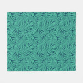 Monstera Tropical Leaf Pattern Fleece Deken (Voorkant (Horizontaal))