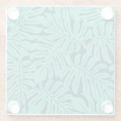 Monstera Tropical Leaf Pattern Glazen Onderzetter (Achterkant)