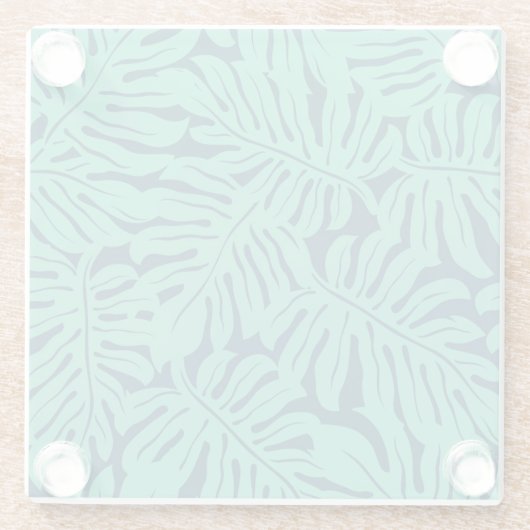 Monstera Tropical Leaf Pattern Glazen Onderzetter (Achterkant)