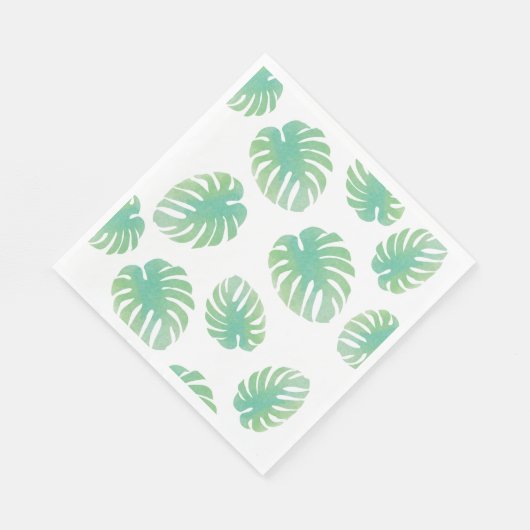 Monstera Tropical Leaf Pattern Green Servet (Hoek)