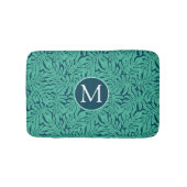 Monstera Tropical Leaf Pattern | Monogram Badmat (Voorkant)