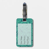 Monstera Tropical Leaf Pattern | Monogram Bagagelabel (Achterkant verticaal)