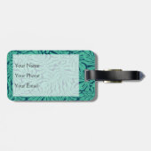 Monstera Tropical Leaf Pattern | Monogram Bagagelabel (Achterkant horizontaal)