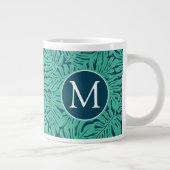 Monstera Tropical Leaf Pattern | Monogram Grote Koffiekop (Rechts)