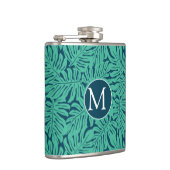 Monstera Tropical Leaf Pattern | Monogram Heupfles (Rechts)