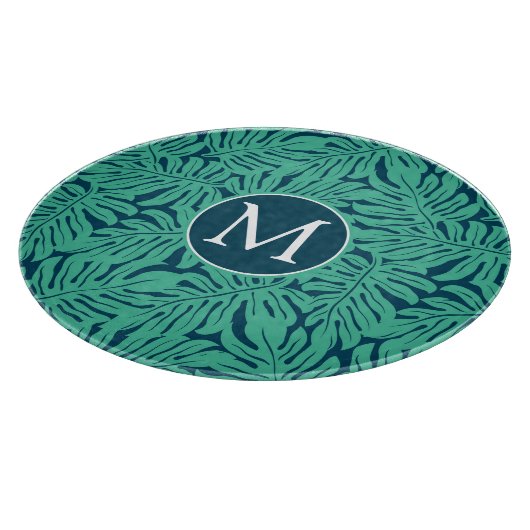 Monstera Tropical Leaf Pattern | Monogram Snijplank (Hoek)