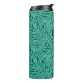 Monstera Tropical Leaf Pattern | Monogram Thermosbeker (Gedraaid links)