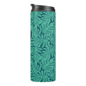 Monstera Tropical Leaf Pattern | Monogram Thermosbeker (Geroteerd rechts)
