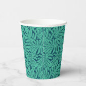 Monstera Tropical Leaf Pattern Papieren Bekers (Rechts)