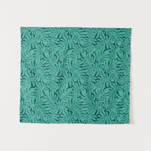 Monstera Tropical Leaf Pattern Wandkleed (Voorkant (horizontaal))