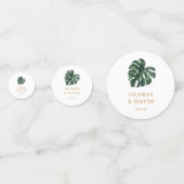 Monstera Tropical Leaf Trouwtafel Confetti (Voorkanten)