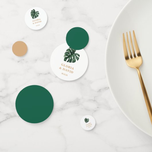 Monstera Tropical Leaf Trouwtafel Confetti (Groep)