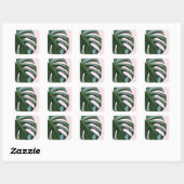 Monstera Tropical Leaf Vierkante Sticker (Vel)