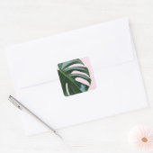 Monstera Tropical Leaf Vierkante Sticker (Envelop)