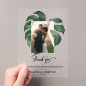 Monstera Tropical Leaf Wedding Bedankt Acryl Uitnodigingen (Insitu (Draagbaar))