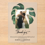 Monstera Tropical Leaf Wedding Bedankt Acryl Uitnodigingen (Voorkant)